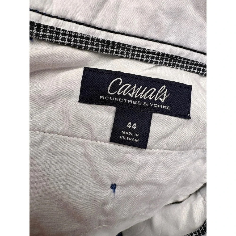 Roundtree & Yorke Casuals Mens 44 Blue Cotton Flat Front Chino Shorts RN 58909